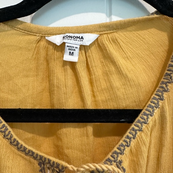 Sonoma Mustard Floral Embroidered Blouse - Picture 3 of 3